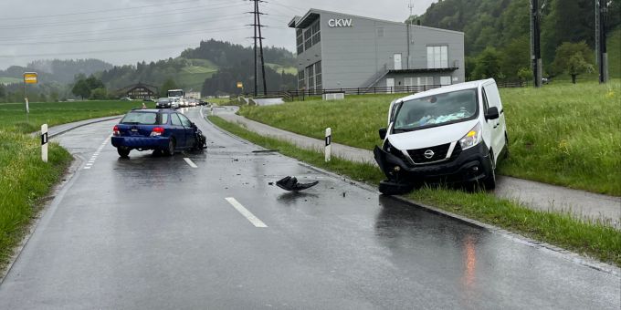 In Willisau kam es zu einer Frontalkollision. Frontalkollision in Willisau