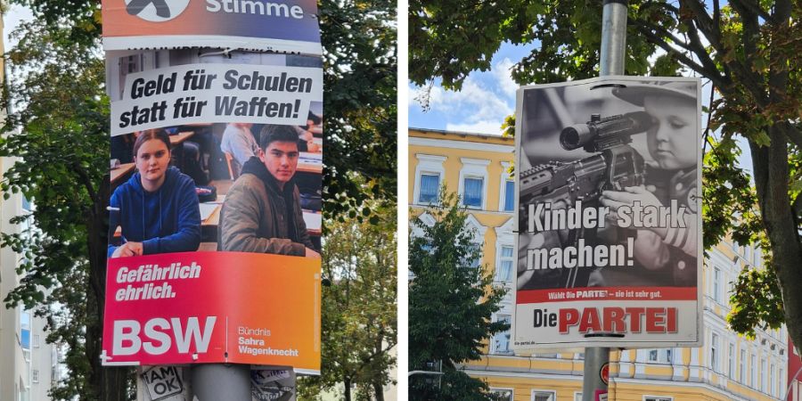 Wahlplakat die Partei und BSW