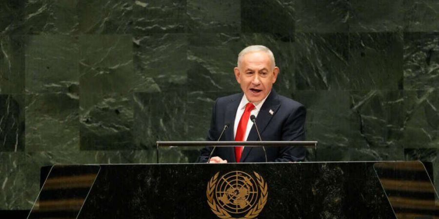 Benjamin Netanjahu, Ministerpräsident von Israel, spricht im Hauptquartier der Vereinten Nationen.. Foto: Seth Wenig/AP/dpa