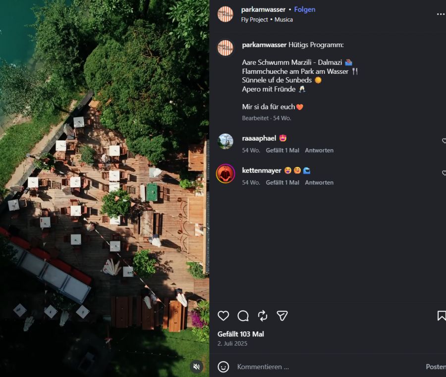Beim Pop-up «Park am Wasser» sei man sich gewohnt, dass sich nicht alle korrekt verhalten. Die geschilderten Vorfälle seien dem Team jedoch nicht gemeldet worden.
