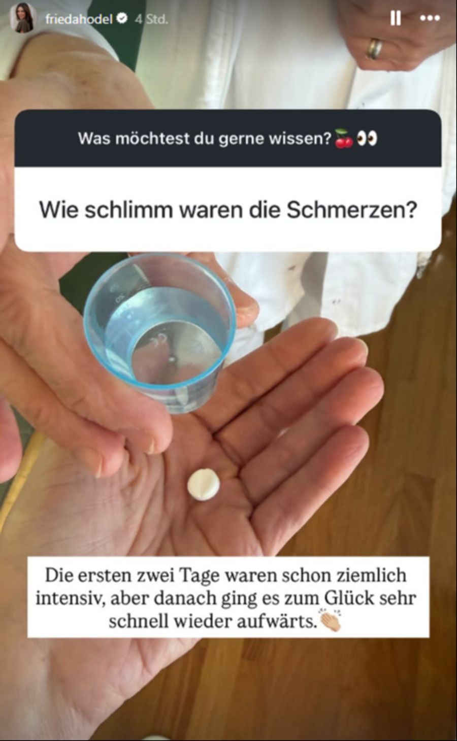 Doch die Schmerzen danach «waren schon ziemlich intensiv», gesteht Hodel.