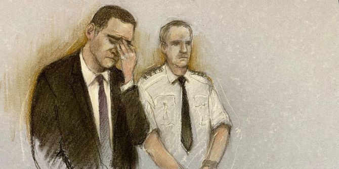 Gerichtsskizze von Elizabeth Cook