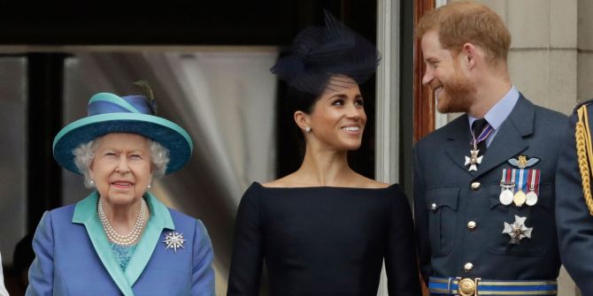 Königin Elizabeth II., Meghan und Prinz Harry (Archivbild)