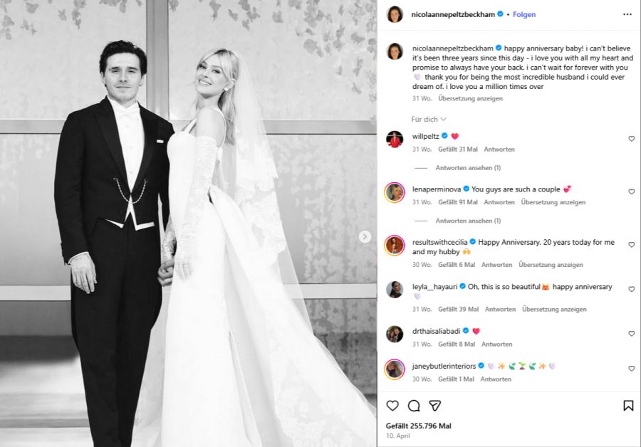 Seit 2022 sind Brooklyn und Nicola verheiratet.