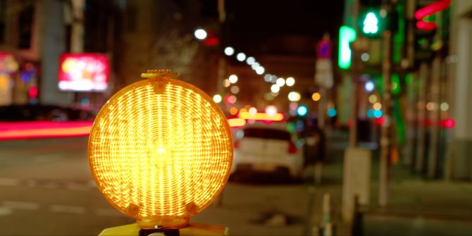 Lampe Nacht Baustelle Sperre