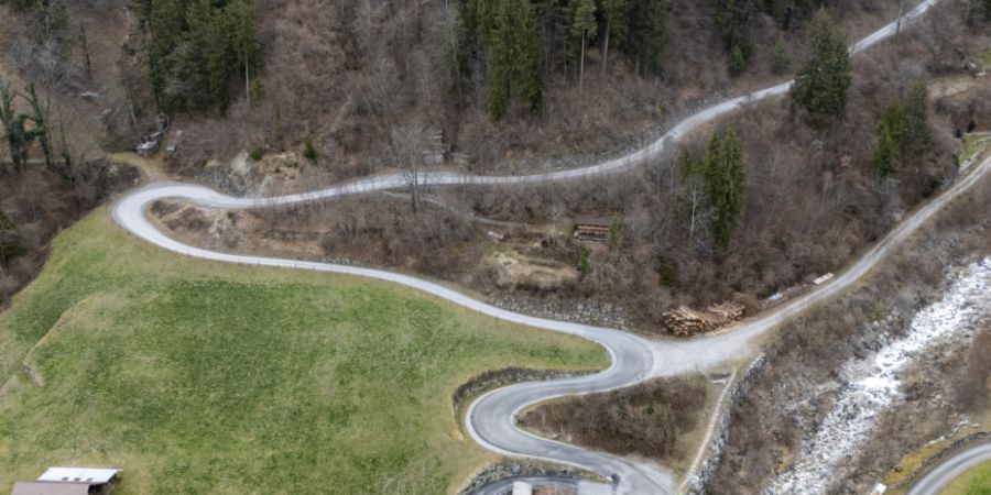 Eine Ansicht auf die Eierschwand in der Gemeinde Bürglen UR im Schächental. Die Eierschwand soll mit einer Erschliessungsstrasse für den Autoverkehr erschlossen werden.