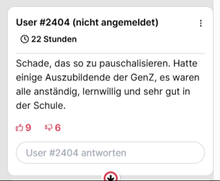 Man dürfe nicht pauschalisieren.