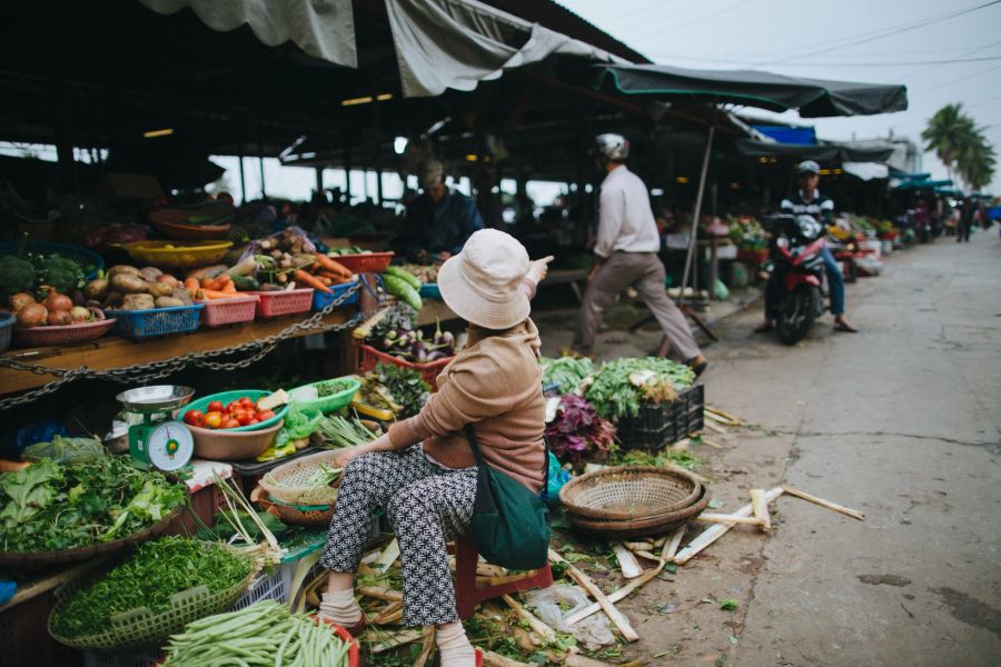 Markt in Vietnam.