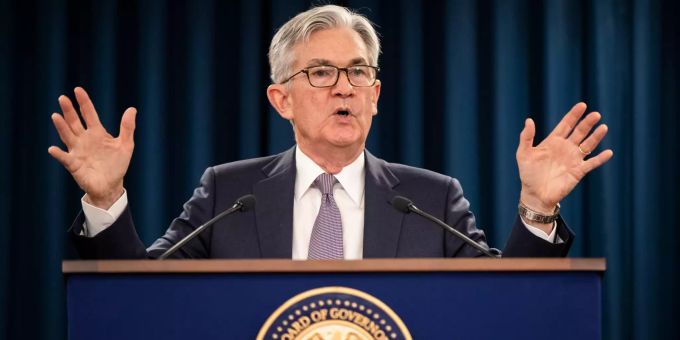 Jerome Powell, Vorsitzender der US-Notenbank Federal Reserve, spricht während einer Pressekonferenz im Anschluss an eine Sitzung der US-Notenbank. Jerome Powell