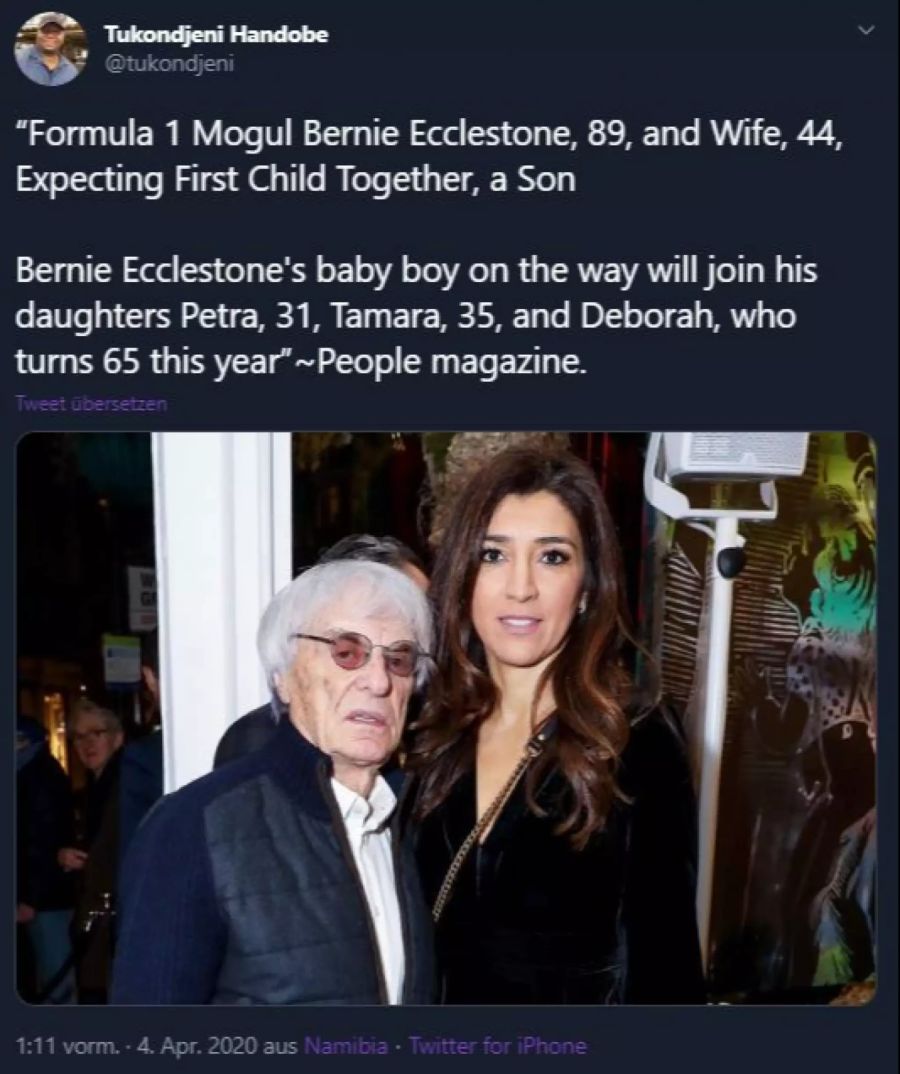 Bernie Ecclestone in Begleitung seiner mehr als vier Jahrzehnte jüngeren Frau Fabiana Flosi.