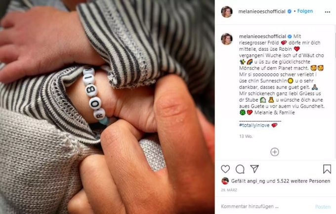 Melanie Oesch wurde Ende März 2020 Mutter. melanie