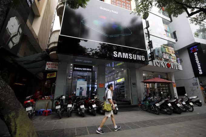 Ein Samsung-Shop in Hanoi, Vietnam. Samsung