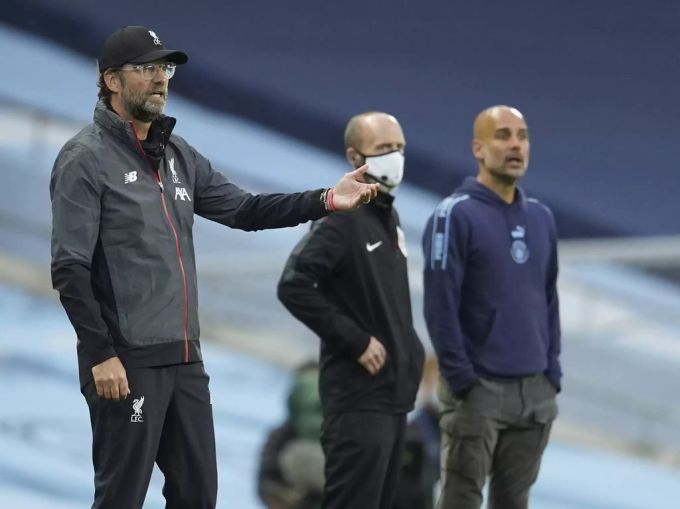 Jürgen Klopp an der Seitenlinie im Spiel gegen Manchester City. Jürgen Klopp Liverpool