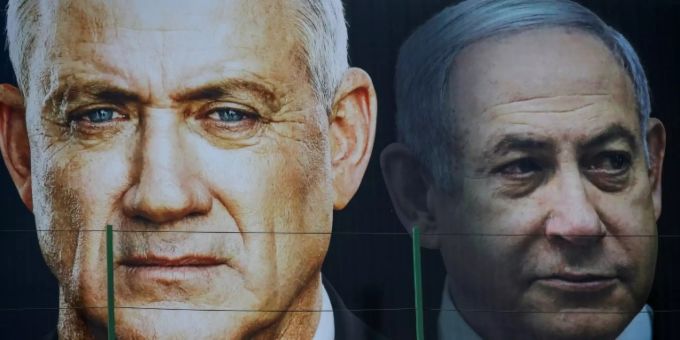 Benny Gantz (l.) und Benjamin Netanjahu. (Archivbild) Netanjahu gantz