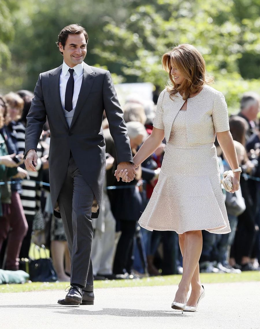 Roger Federer und seine Frau Mirka bei der Hochzeit von Kates Schwester Pippa Middleton.