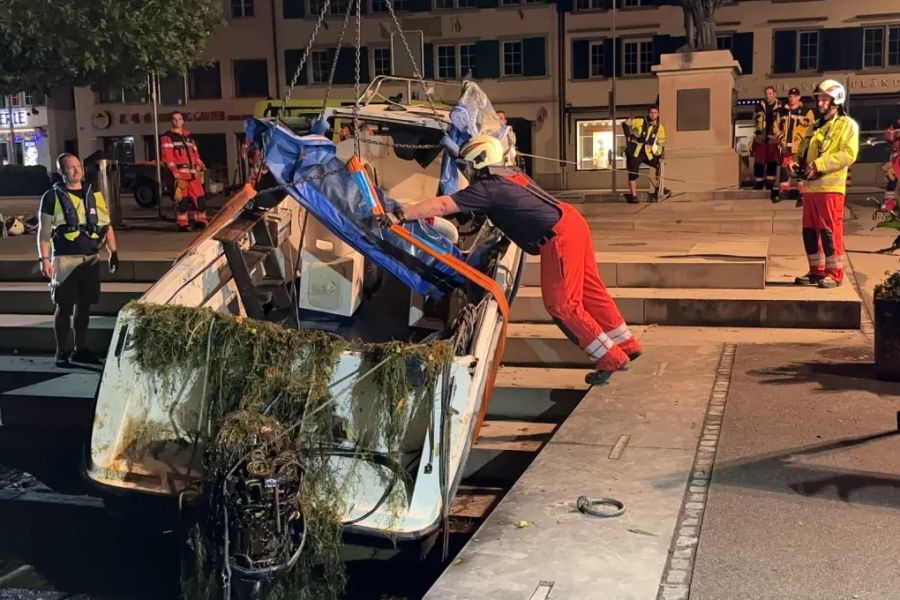 Die Gewitter sorgten am Zürichsee (hier in Stäfa) für Schäden an Booten.