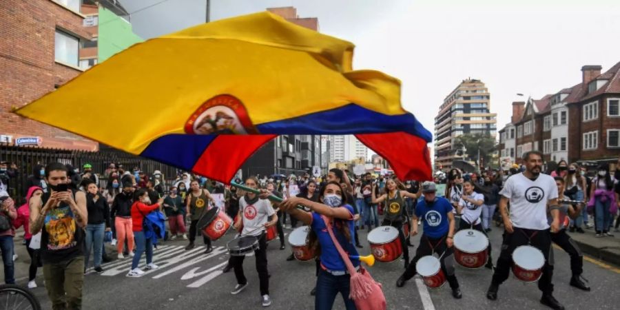 Demonstranten in Bogotá