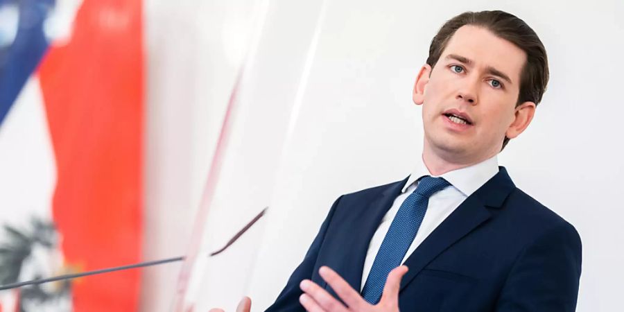 Sebastian Kurz, Bundeskanzler von Österreich, spricht nach einer Videokonferenz mit Journalisten. Foto: Georg Hochmuth/APA/dpa