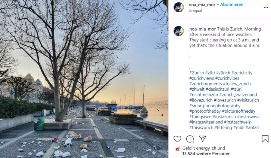 Besonders die Zürcher Seepromenade zieht an schönen Tagen massenweise Menschen an.