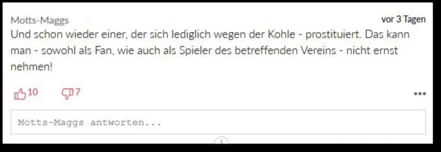 Nagelmann habe den Job nur wegen dem Geld genommen, ist ein Leser überzeugt.