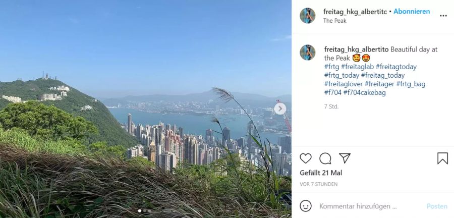 Das Nobel-Viertel «The Peak» liegt auf dem Victoria Peak, links Oberhalb von Hongkong.