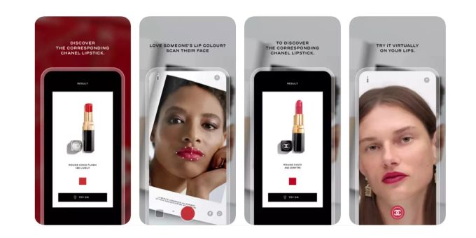 Screenshots der App Lipscanner von Chanel. Chanel Lipscanner