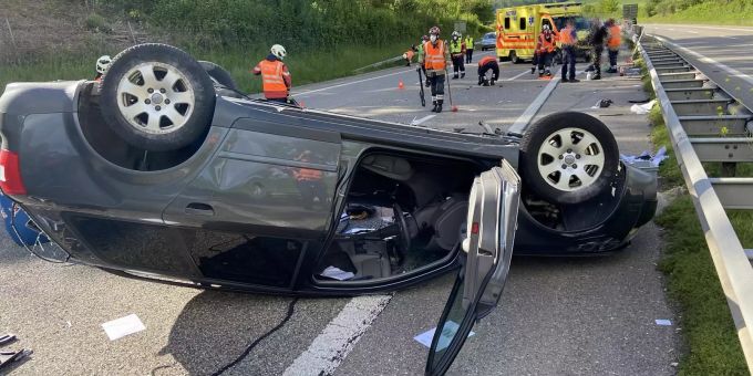 Kollision auf A2 in Arisdorf.