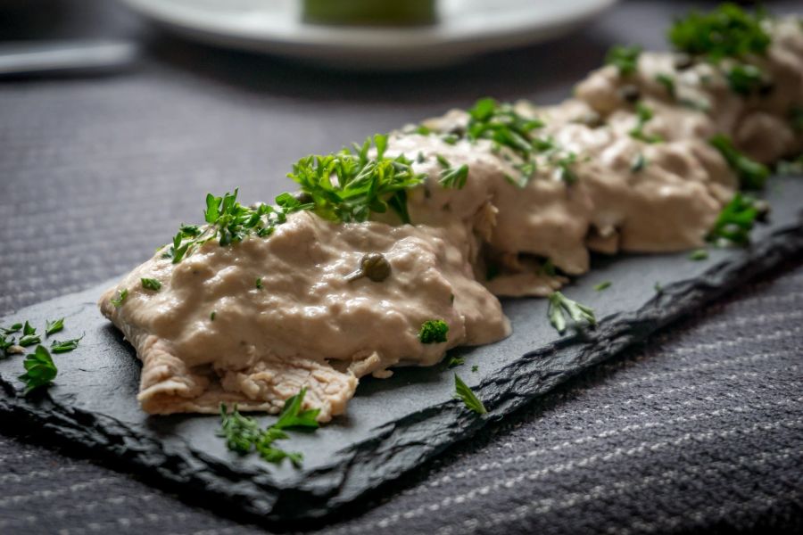 Thunfisch Kapern Antipasti Schieferplatte