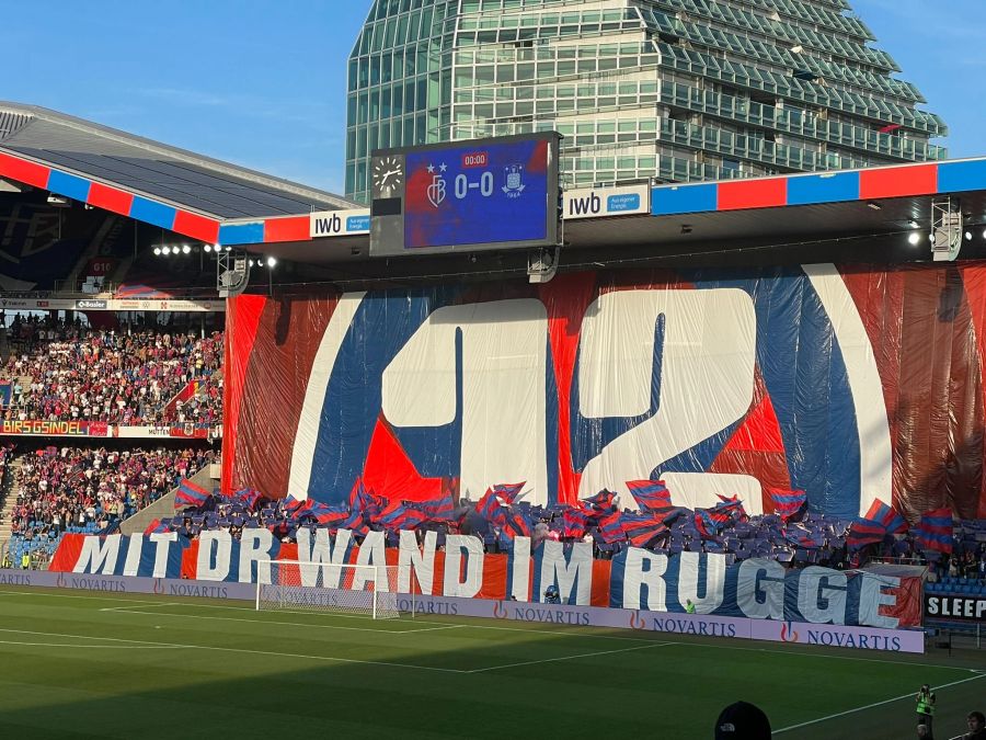 Die Fans des FC Basel überzeugen vor dem Anpfiff mit einer Choreo.