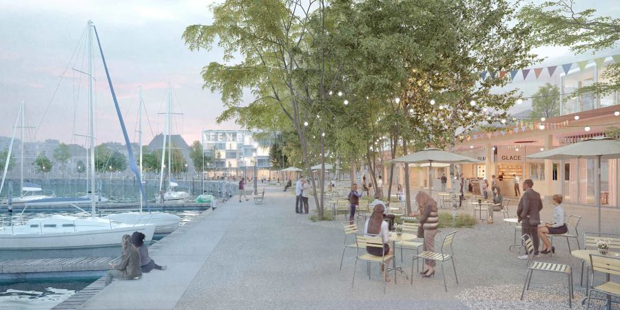So könnte die Hafenpromenade Romanshorn einst aussehen