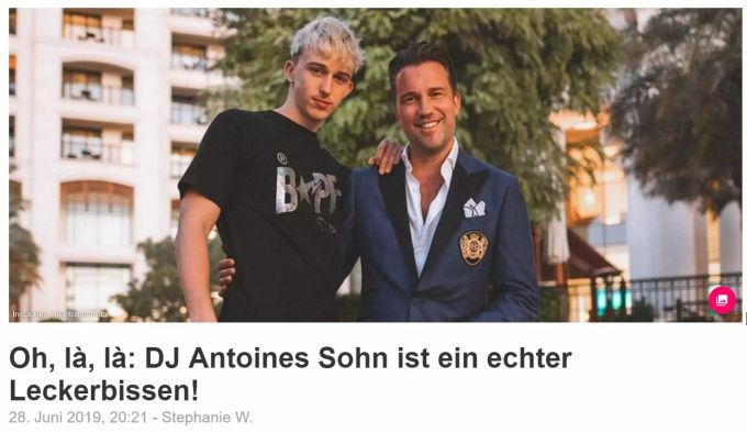 Sebastian, Sohn von Star DJ Antoine, wird in den deutschen Medien als Leckerbissen betitel. DJ Antoine