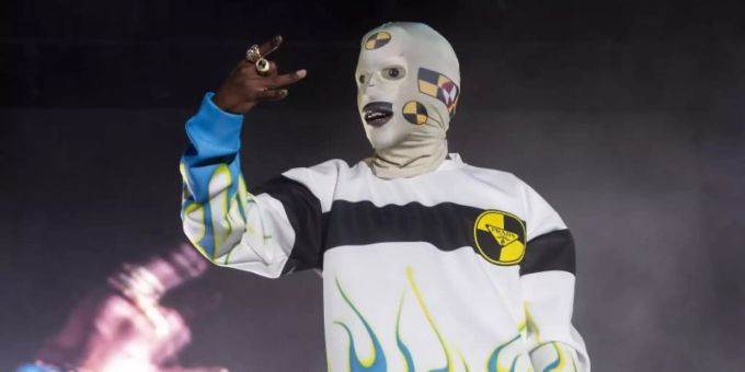 A$AP Rocky meldet sich in Anaheim auf der Bühne zurück. Foto: Kevin Sullivan/ZUMA Press A$AP Rocky