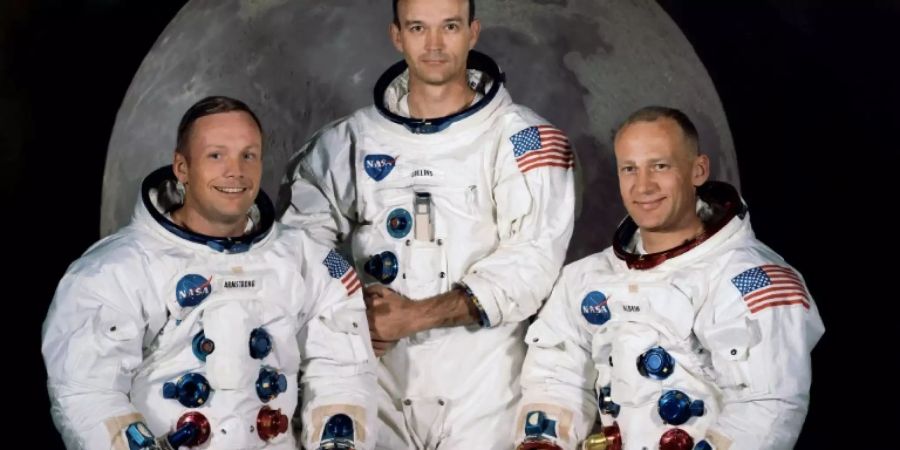 Gruppenfoto mit Armstrong (l.), Collins und Aldrin (r.)