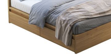 Ein Bett mit Stauraum schafft Ordnung im Schlafbereich und lässt sich einfach selber bauen.