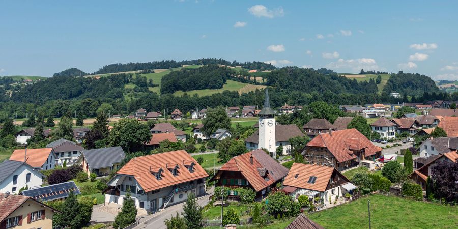 Blick in Richtung Emmental und Rüegsau sowie in Richtung Hasle bei Burgdorf.