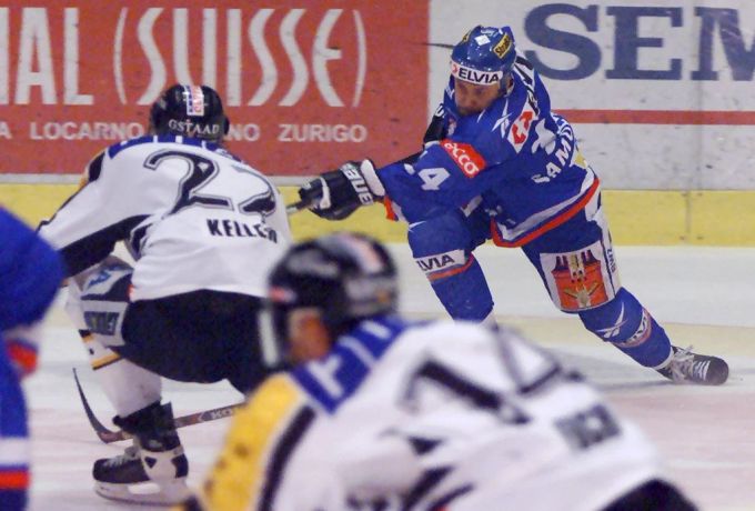 ZSC-Samuelsson bei seinem Schuss zum Meistertitel in der National League ZSC Samuelsson National League