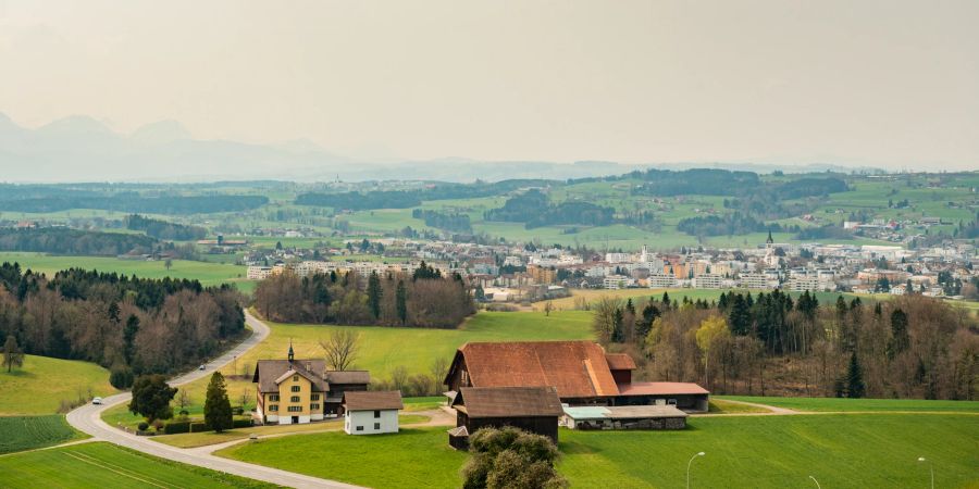 Blick auf Hohenrain im Hintergrund die Gemeinde Hochdorf.