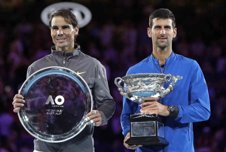 Novak Djokovic (r.) und Rafael Nadal (l.) an den Australien Open 2019.