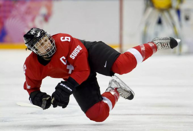 Voller Einsatz von Julia Marty an der Olypiade 2014 in Sotschi. Julia Marty