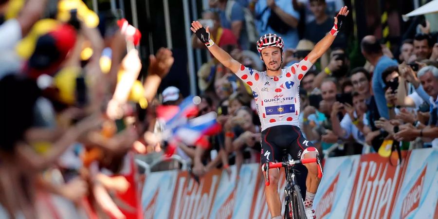 Julian Alaphilippe beim Gewinn der 16. Etappe der Tour de France.