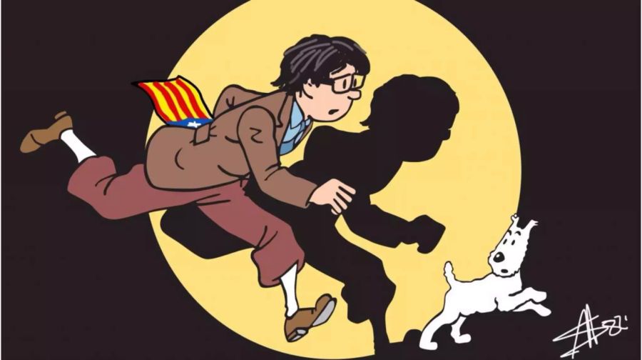 Carles Puigde-Tintin sagt man dem wohl: der Ex-Katalanen-Chef als Tim plus Struppi.