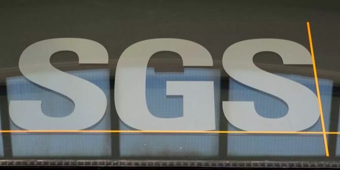 Das Logo des Unternehmens SGS.