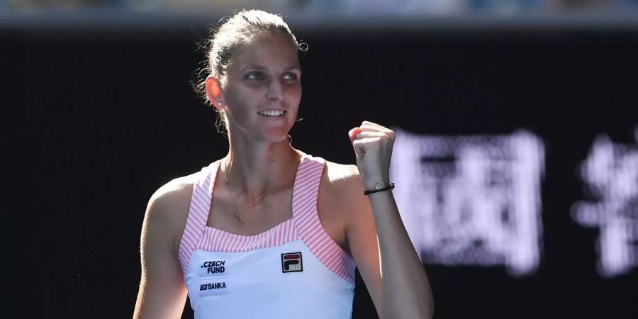 Karolina Pliskova bejubelt ihren Sieg an den Australian Open.