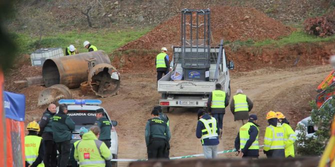 Rettungsarbeiten des zweijährigen Julen in Malaga, Spanien.