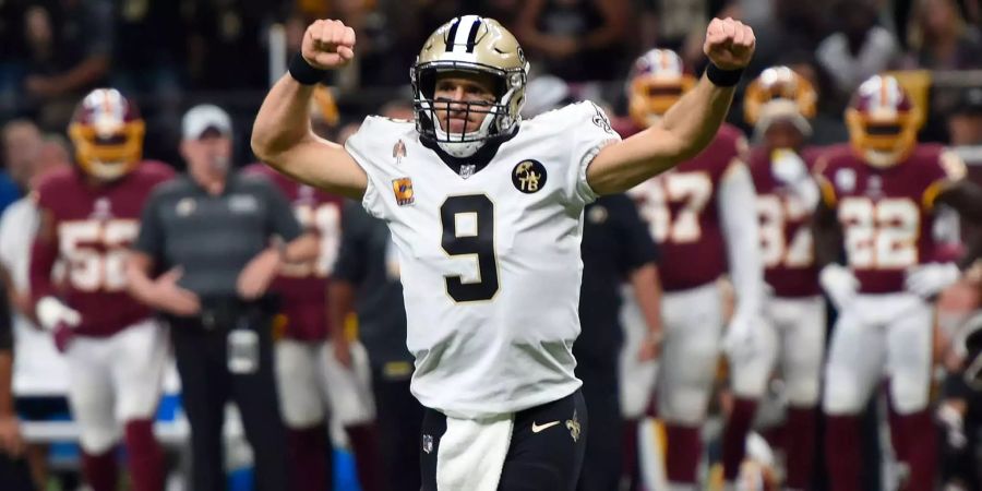 Drew Brees jubelt nach einem Touchdown.