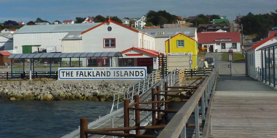 Ein Hafen auf den Falklandinseln.