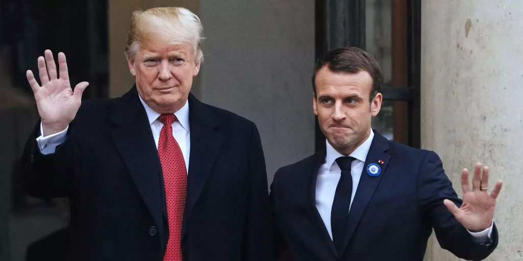 Donald Trump, Emmanuel Macron Und Ihr Handshake Battle