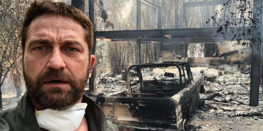 Gerard Butler zeigt auf Instagram, wie das Feuer in Kalifornien sein Haus und Auto zerstört hat.