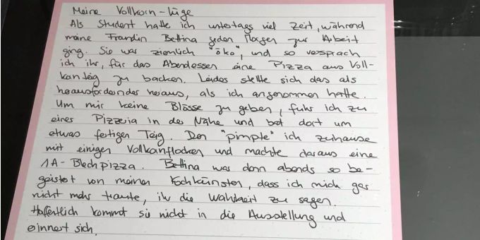 Auch Besucher können ihre Lügen-Geschichten aufschreiben.