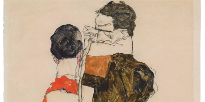 Das Werk des Wiener Künstlers Egon Schiele «Two Men» von 1913. Das Werk des Wiener Künstlers Egon Schiele «Two Men» von 1913.